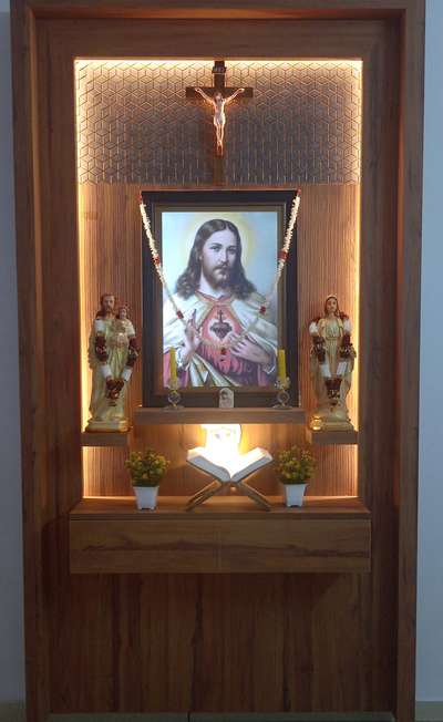 Lighting, Prayer Room, Storage Designs by Carpenter Joseph Jijo, Ernakulam | Kolo