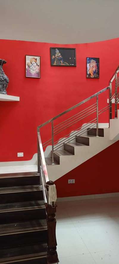 Staircase, Wall Designs by Painting Works Sarath Vs, Pathanamthitta | Kolo