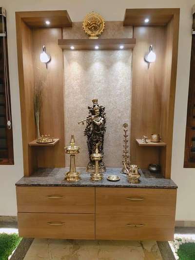 Prayer Room, Lighting, Storage Designs by Carpenter Sundhar sundharesh u, Palakkad | Kolo