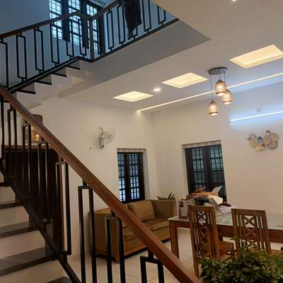 Dining, Furniture, Table, Staircase, Ceiling Designs by Painting Works Shafi Sha, Thrissur | Kolo