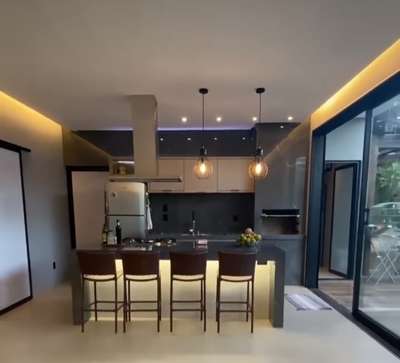 Ceiling, Kitchen, Lighting, Storage, Furniture Designs by Contractor vasuparda construction, Delhi | Kolo