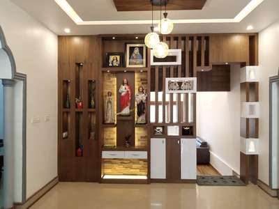 Prayer Room, Storage Designs by Contractor Martin Bangalore , Kannur | Kolo