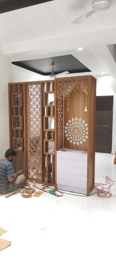Prayer Room, Storage Designs by Interior Designer Ambience CNC Laser Cutting Hub, Thiruvananthapuram | Kolo