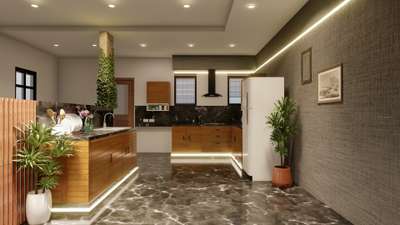 Kitchen, Lighting, Storage Designs by Contractor Oranzai Builders, Ernakulam | Kolo