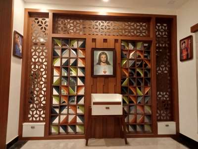 Prayer Room, Storage Designs by Carpenter Devadasan Devan, Ernakulam | Kolo