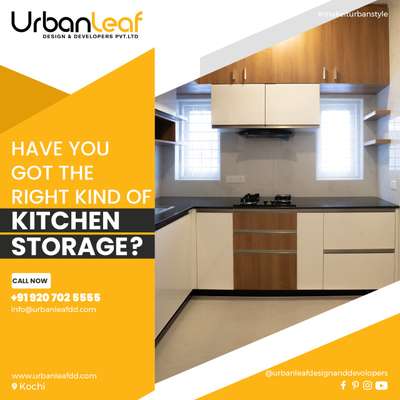 Kitchen, Storage Designs by Civil Engineer URBAN LEAF, Ernakulam | Kolo
