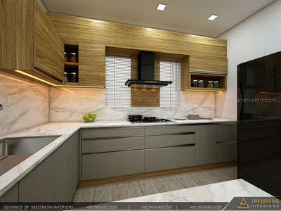 Kitchen, Lighting, Storage Designs by Interior Designer SREESNEHA INTERIORS, Kottayam | Kolo