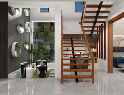 Staircase, Living, Furniture Designs by Architect Anika  Constructions, Alappuzha | Kolo