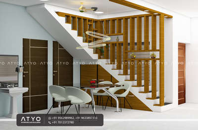 Dining, Furniture, Staircase, Table Designs by Interior Designer ATYO INTERIORS AND BUILDERS, Ernakulam | Kolo