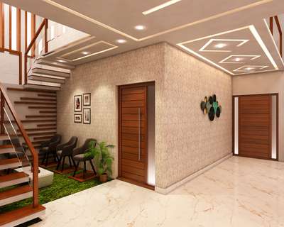 Ceiling, Lighting, Wall Designs by Interior Designer Elegant home interiors, Wayanad | Kolo