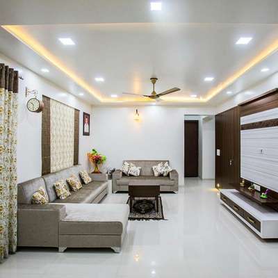 Ceiling, Furniture, Lighting, Living, Table, Storage Designs by Contractor Culture Interior, Delhi | Kolo