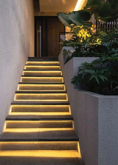 Staircase, Lighting Designs by Architect Architect Simon Consultant, Pathanamthitta | Kolo