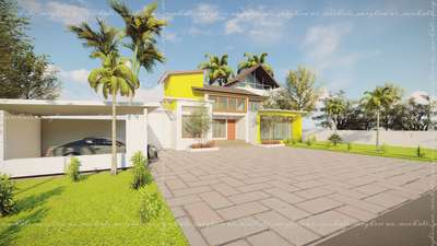Exterior, Outdoor Designs by Architect Michale varghese, Kottayam | Kolo