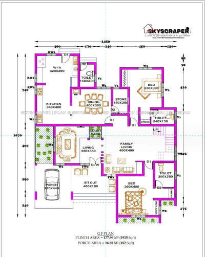 Plans Designs by Civil Engineer er Vishnu lal, Malappuram | Kolo