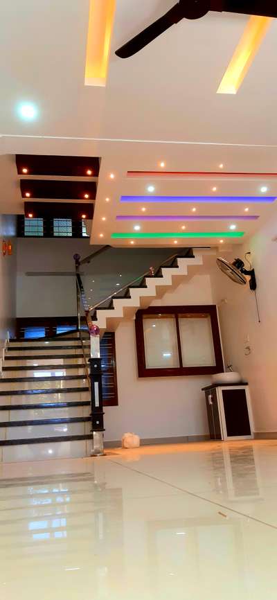 Staircase, Lighting, Ceiling Designs by Painting Works sujith kumar, Thiruvananthapuram | Kolo