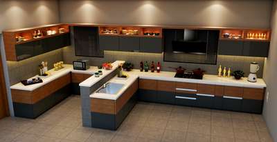 Kitchen, Storage Designs by Civil Engineer TRAVENCORE BUILDERS AND DESIGNERS, Thiruvananthapuram | Kolo