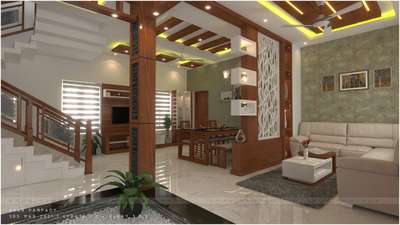 Ceiling, Furniture, Lighting, Living, Table Designs by Interior Designer prasad krishnankutty, Palakkad | Kolo