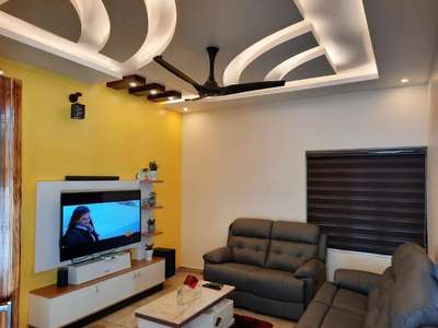 Living, Lighting, Ceiling Designs by Civil Engineer Rashid Nadeer, Thiruvananthapuram | Kolo