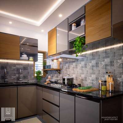 Lighting, Kitchen, Storage Designs by Architect SARAN INSAAT, Kollam | Kolo