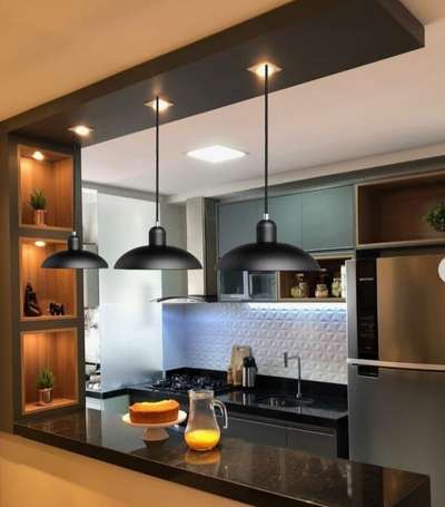 Kitchen, Lighting, Storage Designs by Interior Designer shreejii Interiors, Faridabad | Kolo