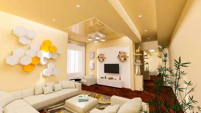Ceiling, Furniture, Lighting, Living, Storage Designs by Interior Designer Anubhav Saini, Delhi | Kolo