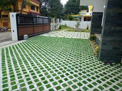 Flooring Designs by Building Supplies Planet green Pavers , Alappuzha | Kolo