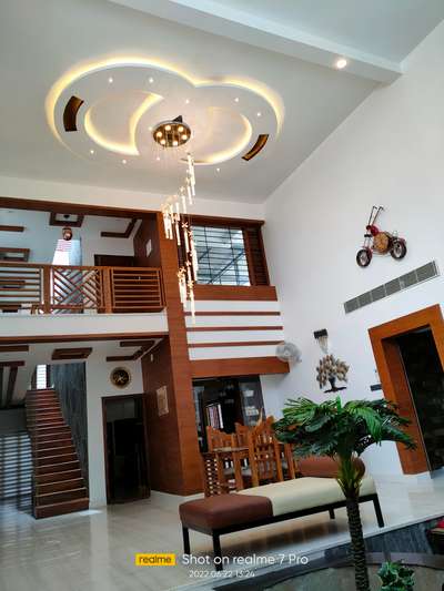Ceiling, Furniture, Lighting, Living, Staircase Designs by Interior Designer Shamnad A, Pathanamthitta | Kolo
