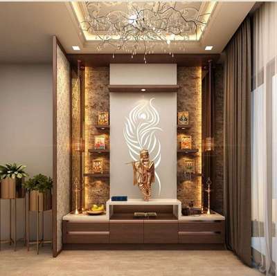 Lighting, Prayer Room, Storage Designs by Interior Designer SILPABHANGI WOOD ARTS, Palakkad | Kolo