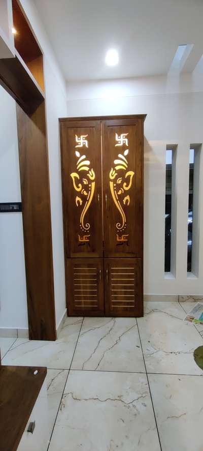 Lighting, Prayer Room, Storage Designs by Carpenter Rejith Rajendran, Thiruvananthapuram | Kolo