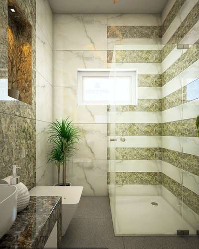 Bathroom, Lighting, Wall Designs by Civil Engineer Shareef Achath, Malappuram | Kolo