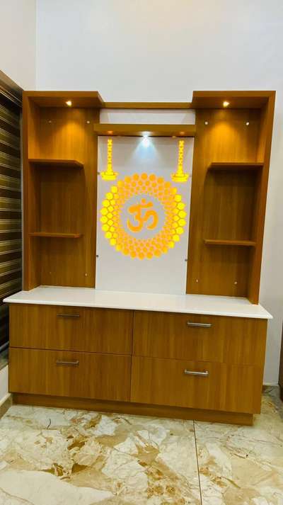 Lighting, Prayer Room, Storage, Flooring Designs by Carpenter Sanoop p h Hamsa, Thrissur | Kolo