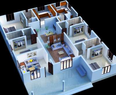 Plans Designs by 3D & CAD Dream Design Hub Hanan, Ernakulam | Kolo
