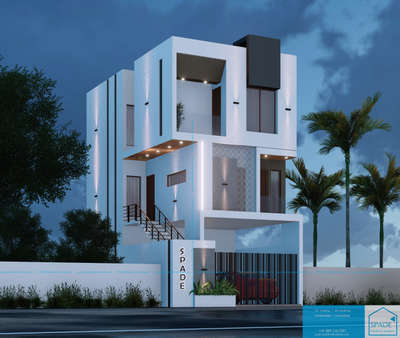 Exterior, Lighting Designs by Contractor SPADE Builders, Thiruvananthapuram | Kolo
