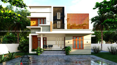 Exterior Designs by Civil Engineer Arjun kovilakam Aframes, Thrissur | Kolo