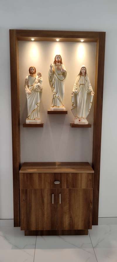 Prayer Room, Storage, Lighting Designs by Contractor Jomon Kottackakam 9446802529, Idukki | Kolo