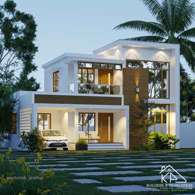 Exterior, Lighting Designs by Civil Engineer KP Builders  and developers, Malappuram | Kolo