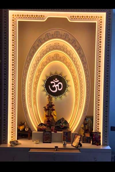 Prayer Room, Lighting, Storage Designs by Contractor Narindar P Singh, Delhi | Kolo