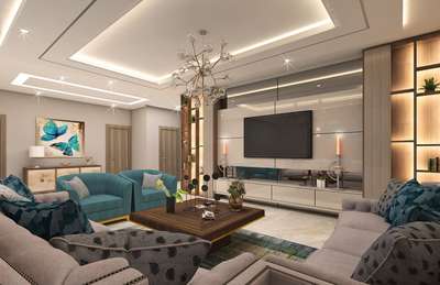 Ceiling, Furniture, Lighting, Living, Table, Storage Designs by Interior Designer visual line interio, Delhi | Kolo