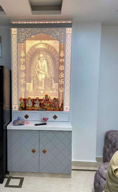 Prayer Room, Storage Designs by Contractor RR construction , Delhi | Kolo
