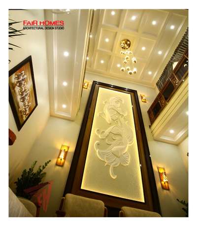 Ceiling, Lighting, Wall Designs by Interior Designer Fairhomes Architects  Interiors , Ernakulam | Kolo