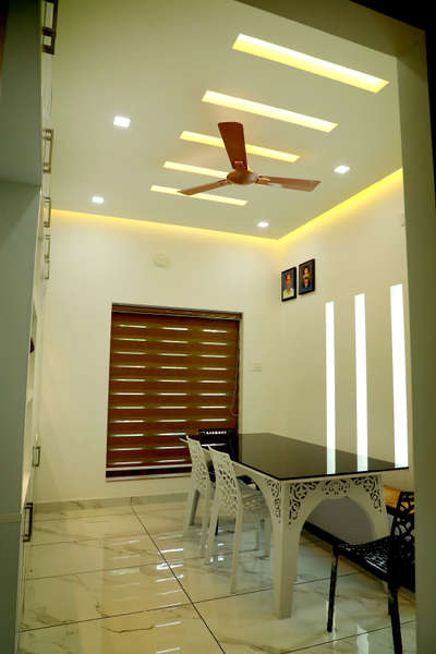 Dining, Ceiling, Furniture, Table, Lighting Designs by Civil Engineer Neeraj Kanjany, Thrissur | Kolo