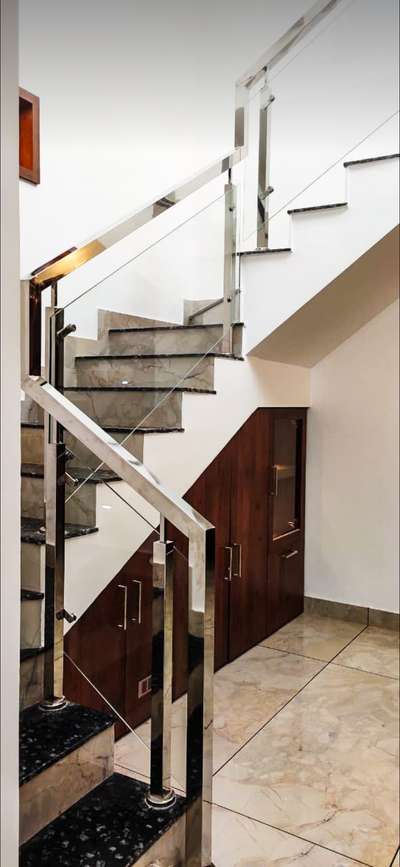 Staircase Designs by Fabrication & Welding Nikhil Kizhakkedath, Thrissur | Kolo