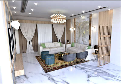 Ceiling, Lighting, Living, Furniture, Table Designs by Interior Designer The Single Window, Gurugram | Kolo