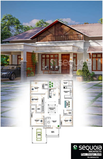 Exterior, Plans Designs by 3D & CAD Sequoia Architects, Thrissur | Kolo