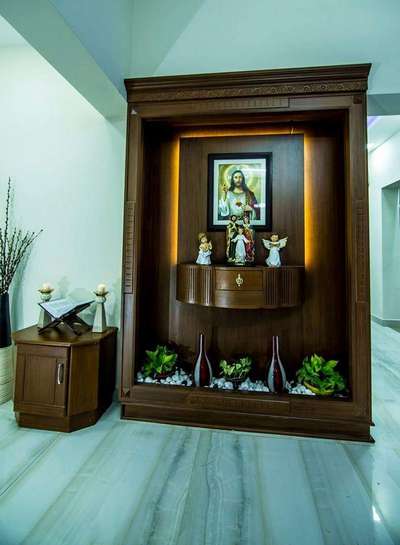 Prayer Room, Lighting, Storage Designs by Interior Designer jolly jose, Ernakulam | Kolo