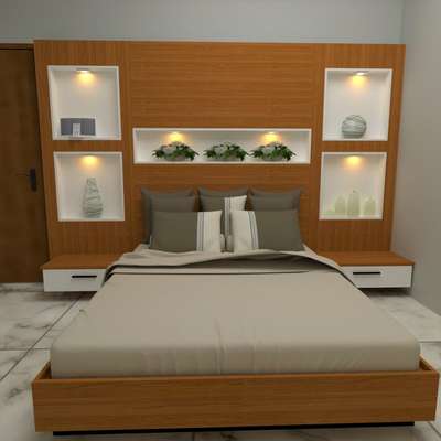 Bedroom, Furniture, Lighting, Storage, Wall Designs by Interior Designer sumesh  ts, Ernakulam | Kolo