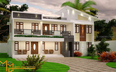 Exterior, Lighting Designs by Civil Engineer M M G Construction  Interiors, Thrissur | Kolo