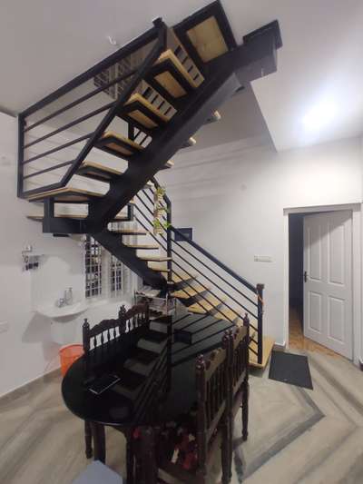 Dining, Furniture, Table, Staircase, Door Designs by Civil Engineer ALIGN DESIGNS  Architects  Interiors , Ernakulam | Kolo