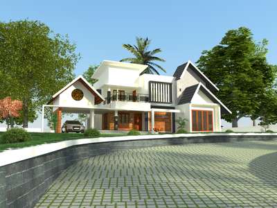 Exterior, Flooring Designs by 3D & CAD vishnu kurup, Ernakulam | Kolo
