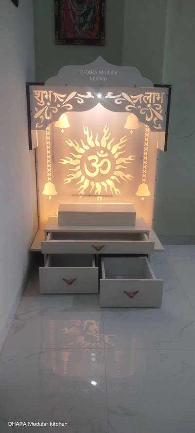 Prayer Room, Lighting, Storage Designs by Interior Designer DC Chouhan, Indore | Kolo